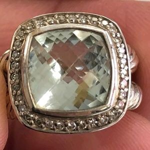 David Truman 11mm Albion Prasiolite /Diamonds Ring